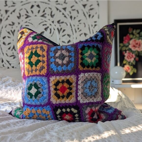 Granny Square Throw Pillow - Picture 2 of 10
